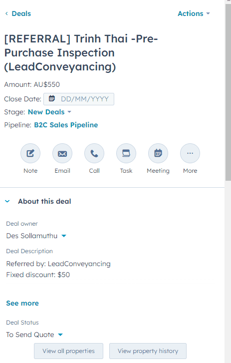 filling in the inspection details